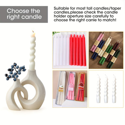 Sorella | Keramisk Lysestage & Vase Sæt