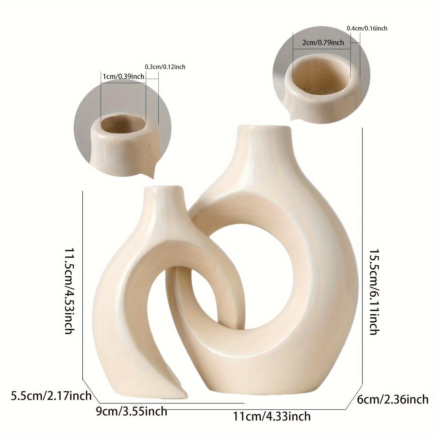 Sorella | Keramisk Lysestage & Vase Sæt