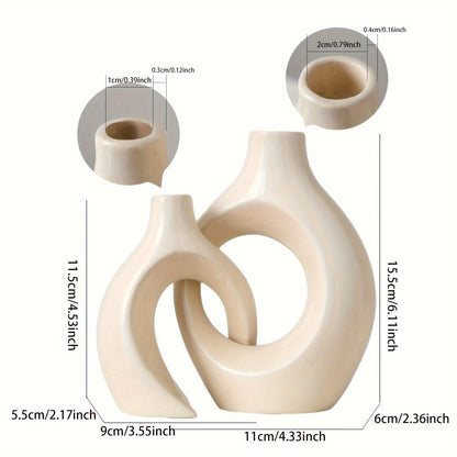 Sorella | Keramisk Lysestage & Vase Sæt