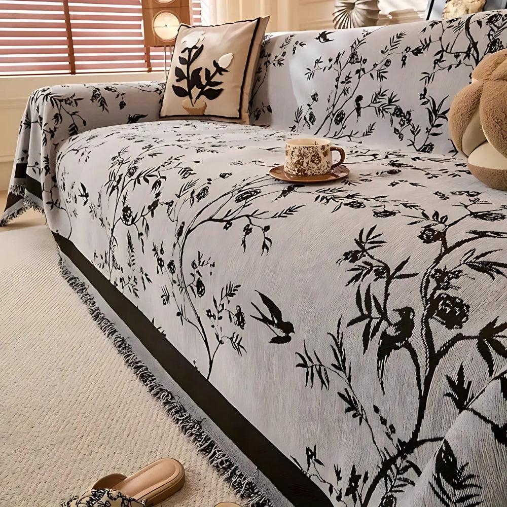 Maelis | Jacquard Sofabetræk med Blomstermønster