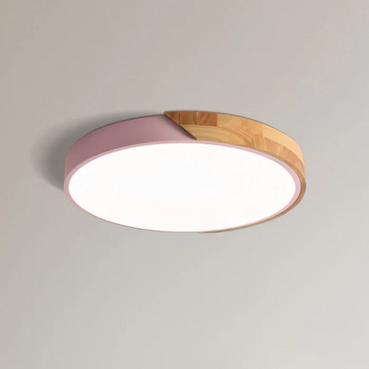 Colora | Rund Loftlampe i Træ med LED