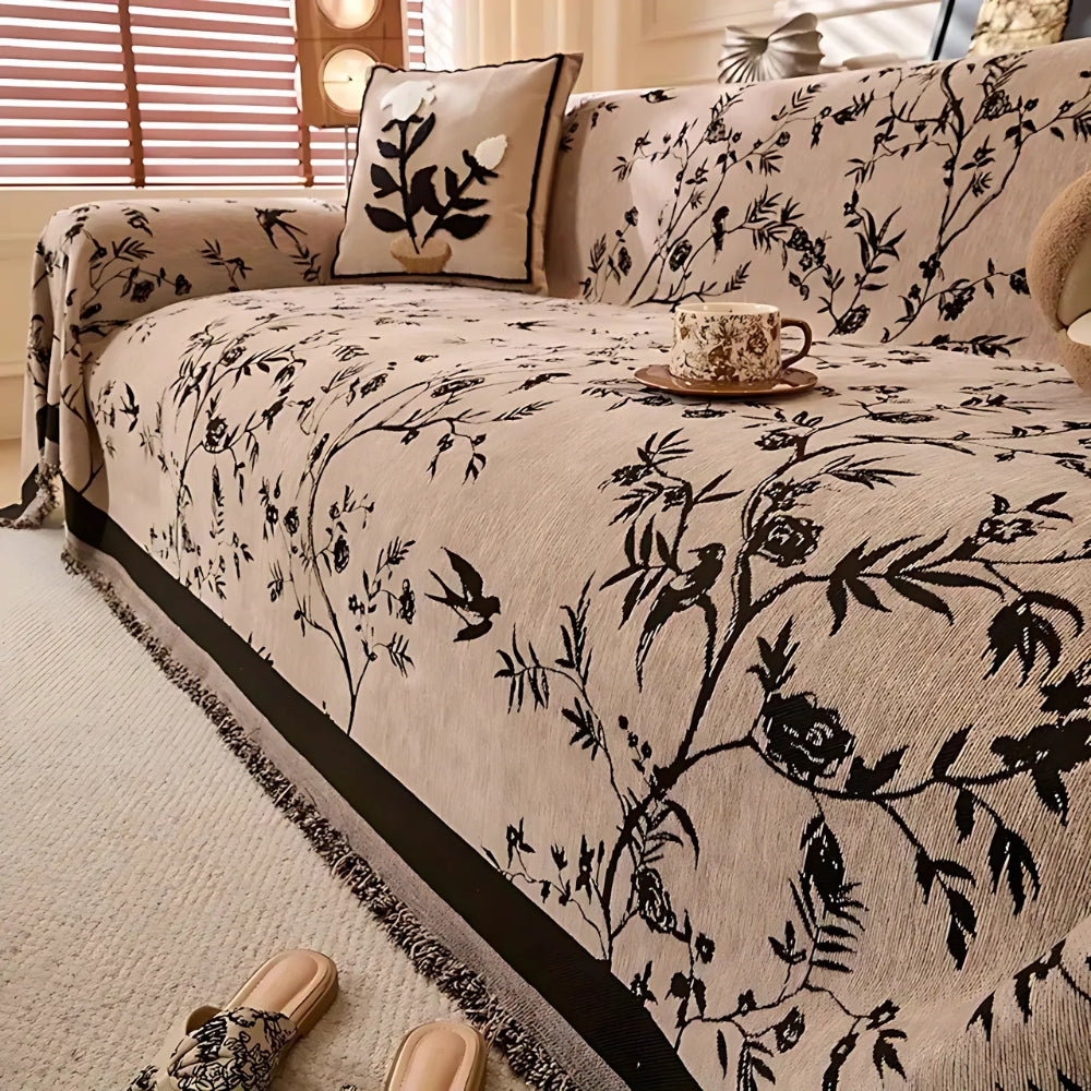 Maelis | Jacquard Sofabetræk med Blomstermønster