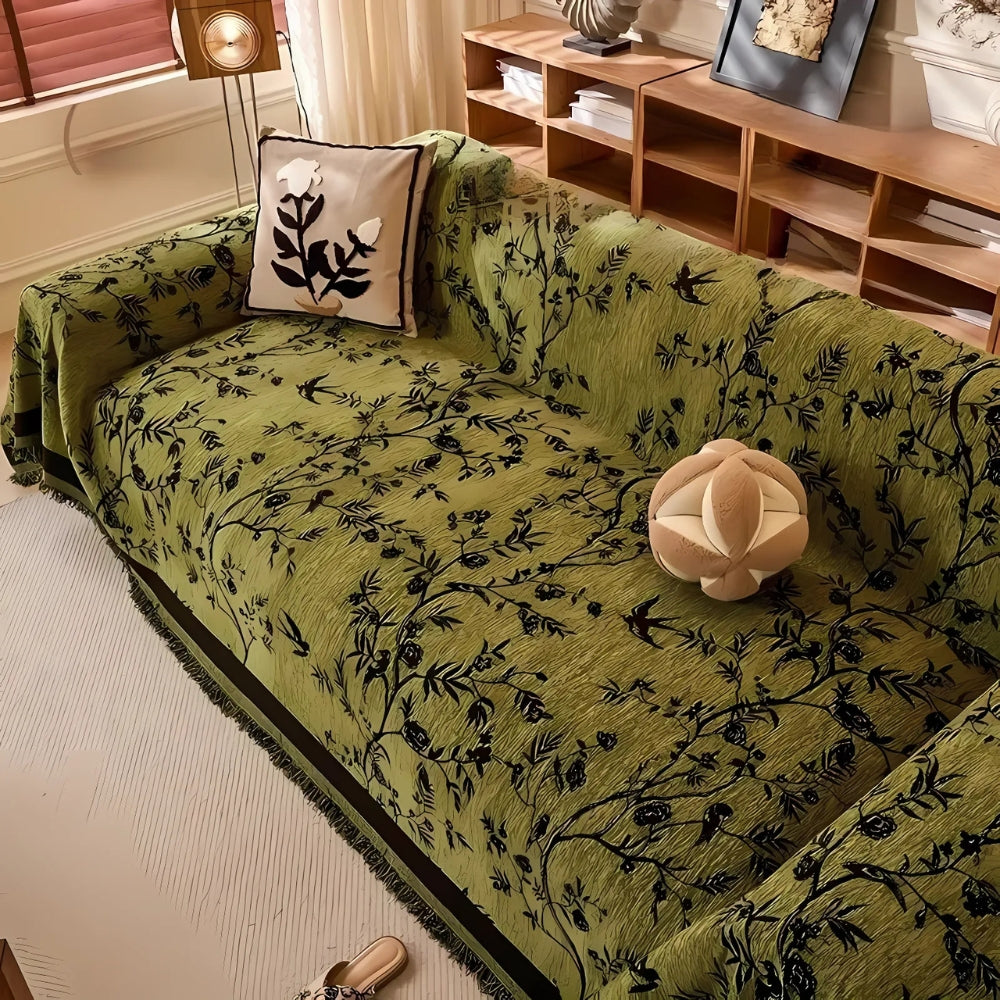 Maelis | Jacquard Sofabetræk med Blomstermønster