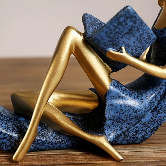 Serenelle | Blå & Guld Skulptur Abstrakt