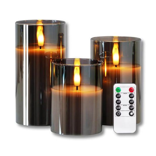Flamora | LED Lysesæt med Flamme & Fjernbetjening