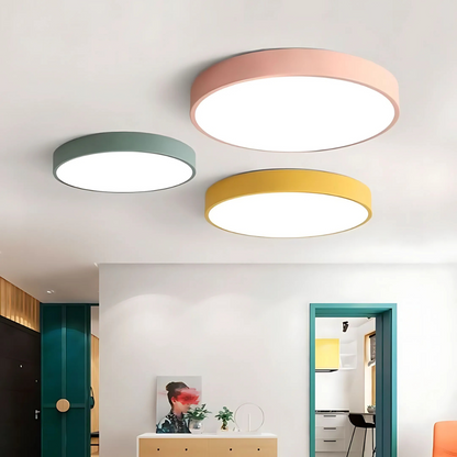 Colora | Rund Loftlampe i Træ med LED