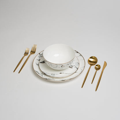 Aurora | Marmerlook Serviessæt Porcelæn
