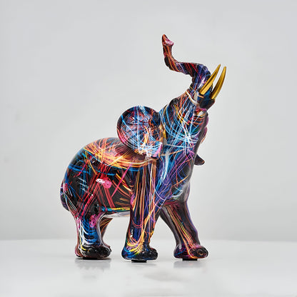 Amara | Farverig Elefant Skulptur