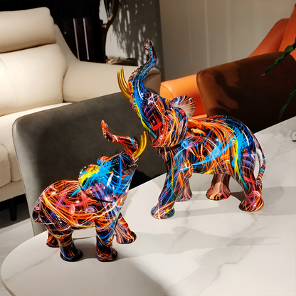 Amara | Farverig Elefant Skulptur