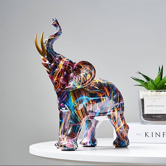 Amara | Farverig Elefant Skulptur