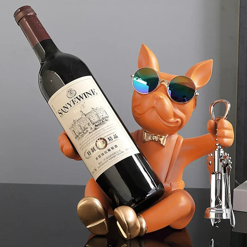 Bruno | Bulldog Vinflaskeholder med Solbriller