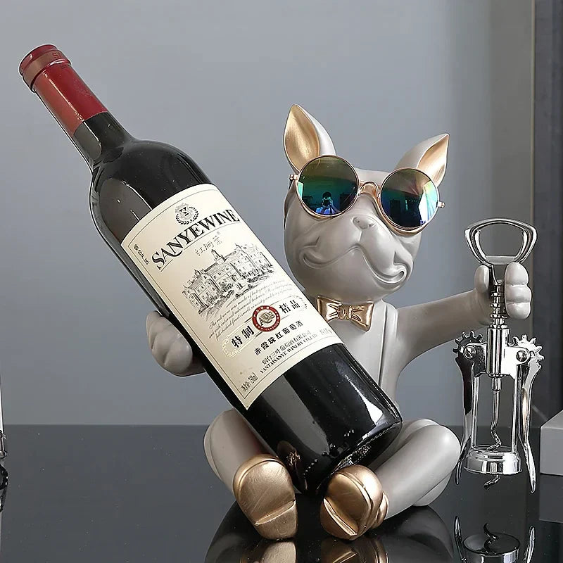 Bruno | Bulldog Vinflaskeholder med Solbriller