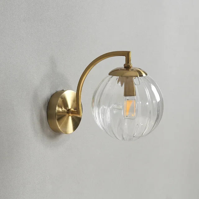 Lunoro | Glas Væglampe Guld