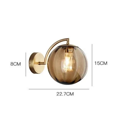 Lunoro | Glas Væglampe Guld
