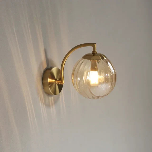 Lunoro | Glas Væglampe Guld