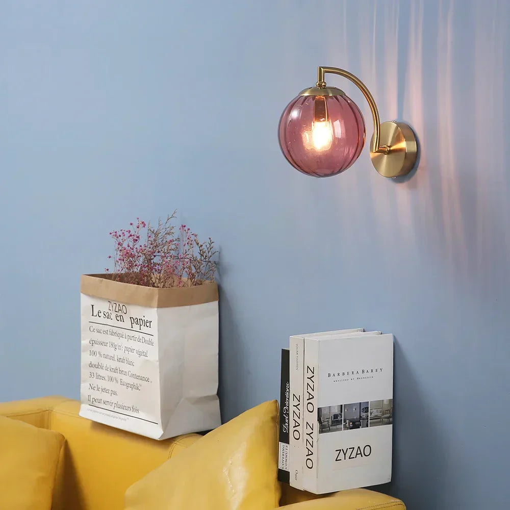 Lunoro | Glas Væglampe Guld
