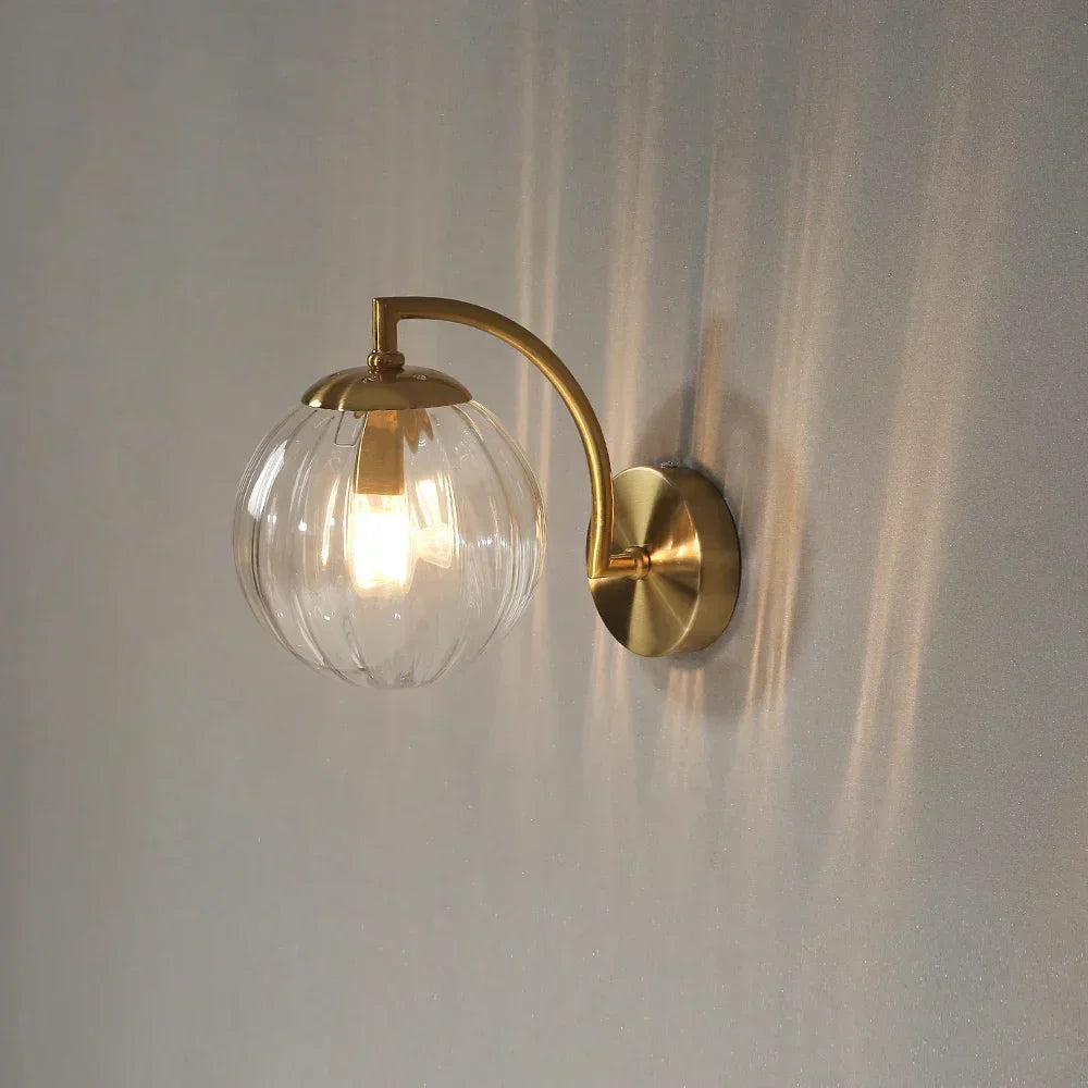 Lunoro | Glas Væglampe Guld