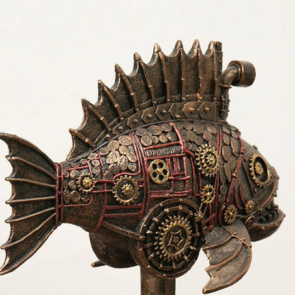 Aetheris | Steampunk Fisk Skulptur Mekanisk