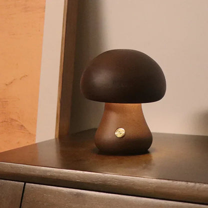 MushLume | Træ LED Bordlampe