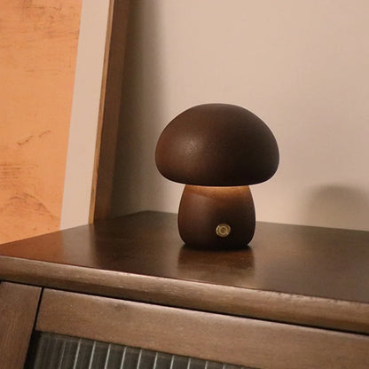 MushLume | Træ LED Bordlampe