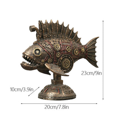 Aetheris | Steampunk Fisk Skulptur Mekanisk
