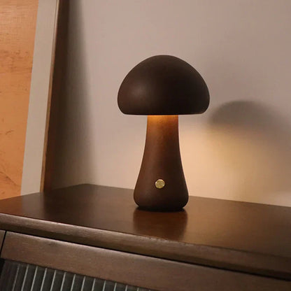 MushLume | Træ LED Bordlampe
