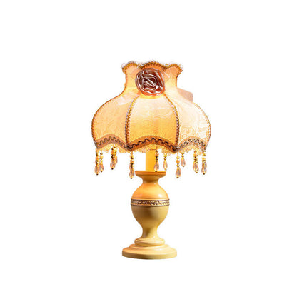 Roselina | Vintage Bordlampe med Stofskærm