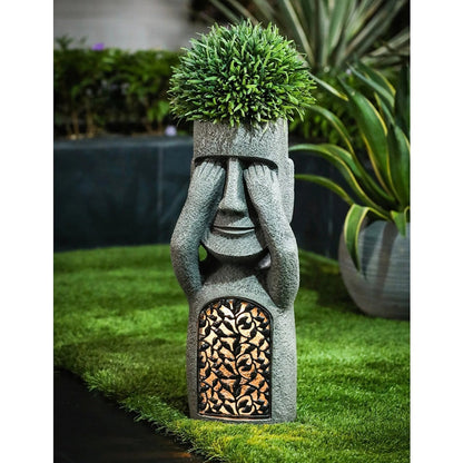 Moanova | Moai Havefigur med LED