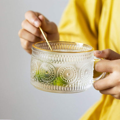 Vintessa | Graverede Glas Krus med Håndtag