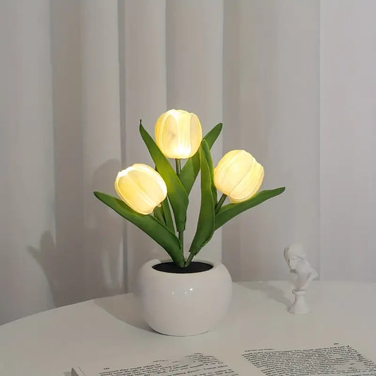 Tulumi | LED Tulipan Natlampe i Krukke