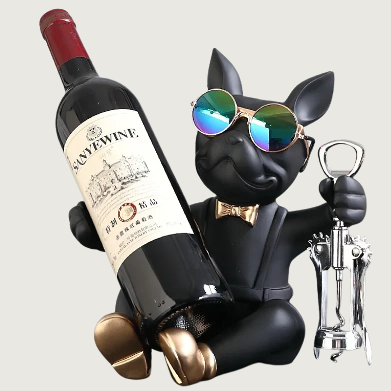 Bruno | Bulldog Vinflaskeholder med Solbriller