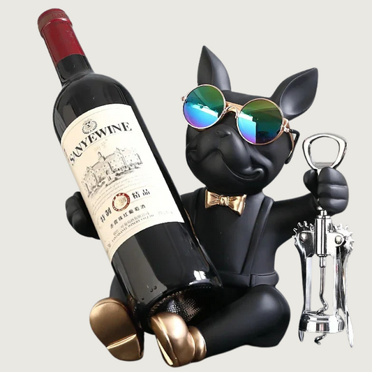 Bruno | Bulldog Vinflaskeholder med Solbriller