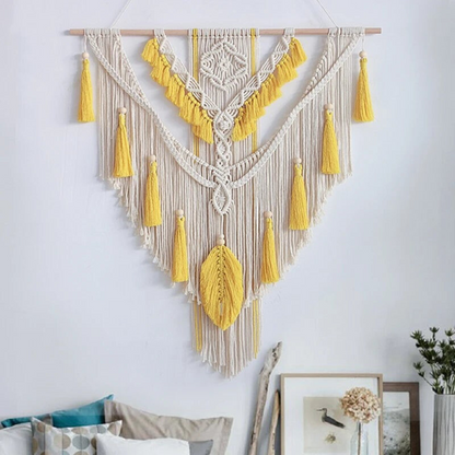 Nalaya | Boho Væggdekoration i Makramé Gul