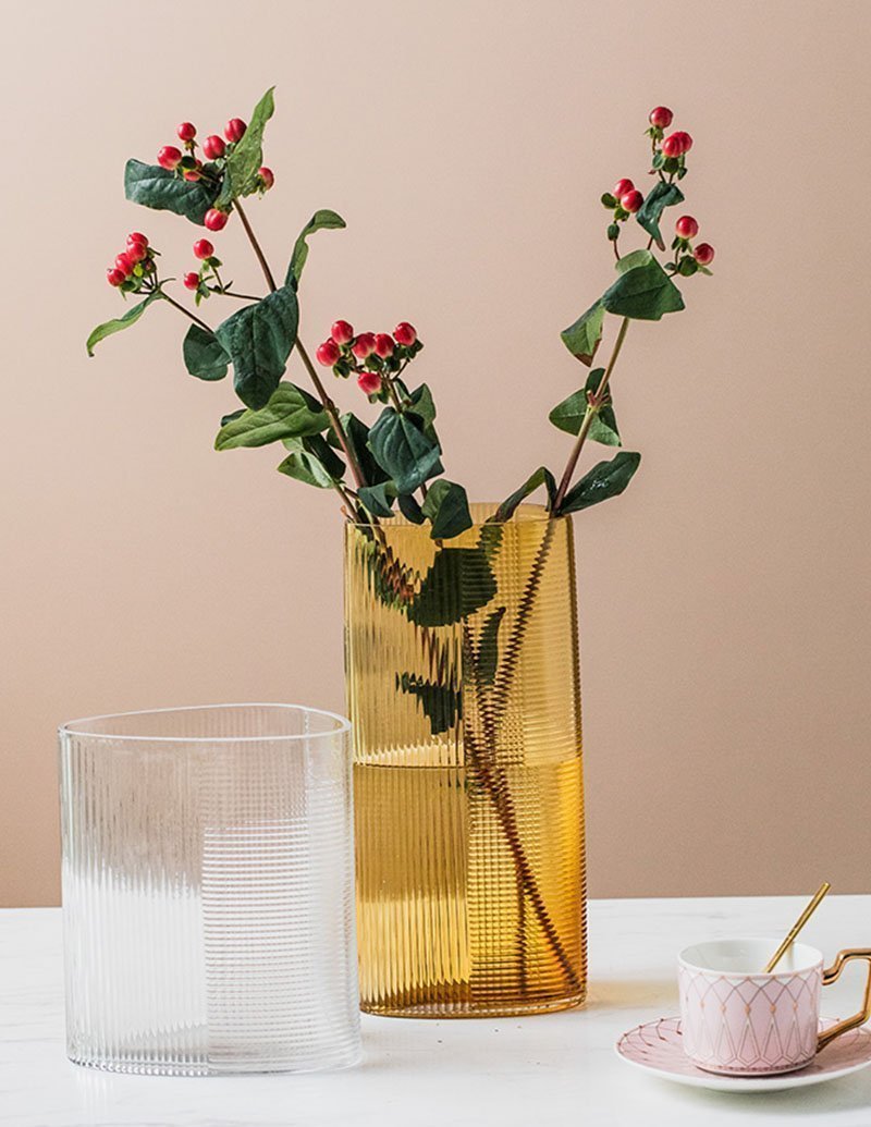 Liora | Geribbelde Glazen Vaas