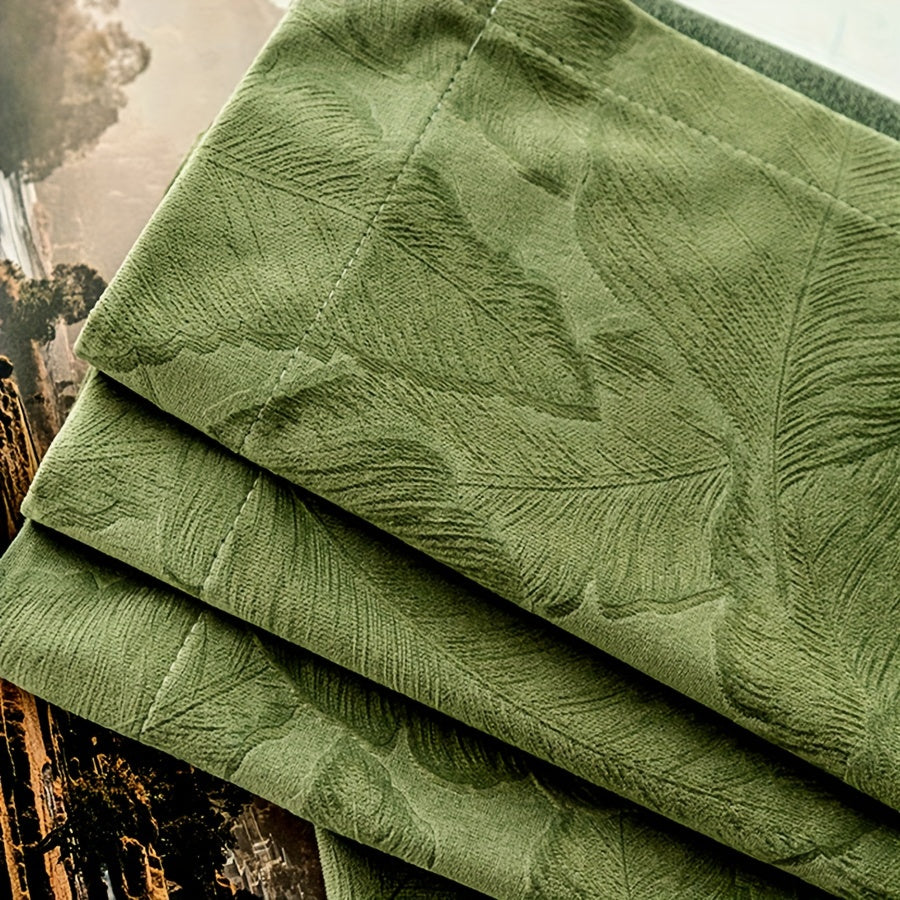 Aveline | Velvet Gardiner med Fjer Mønster