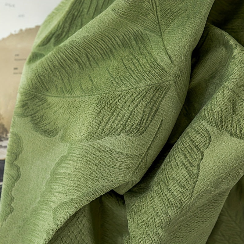 Aveline | Velvet Gardiner med Fjer Mønster