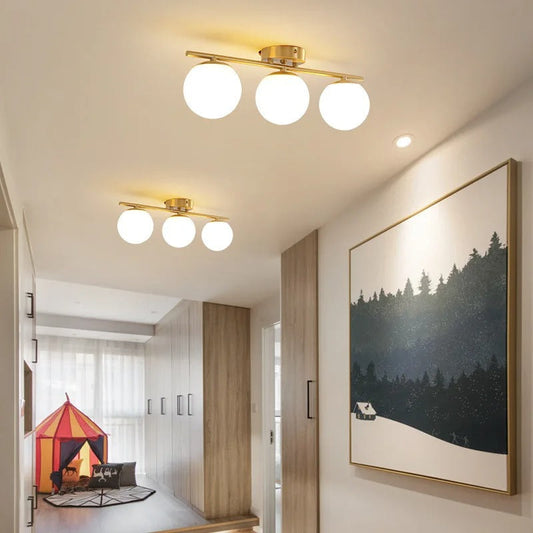 Opalya | Loftplafondlampe med Opalglas i Sort eller Guld