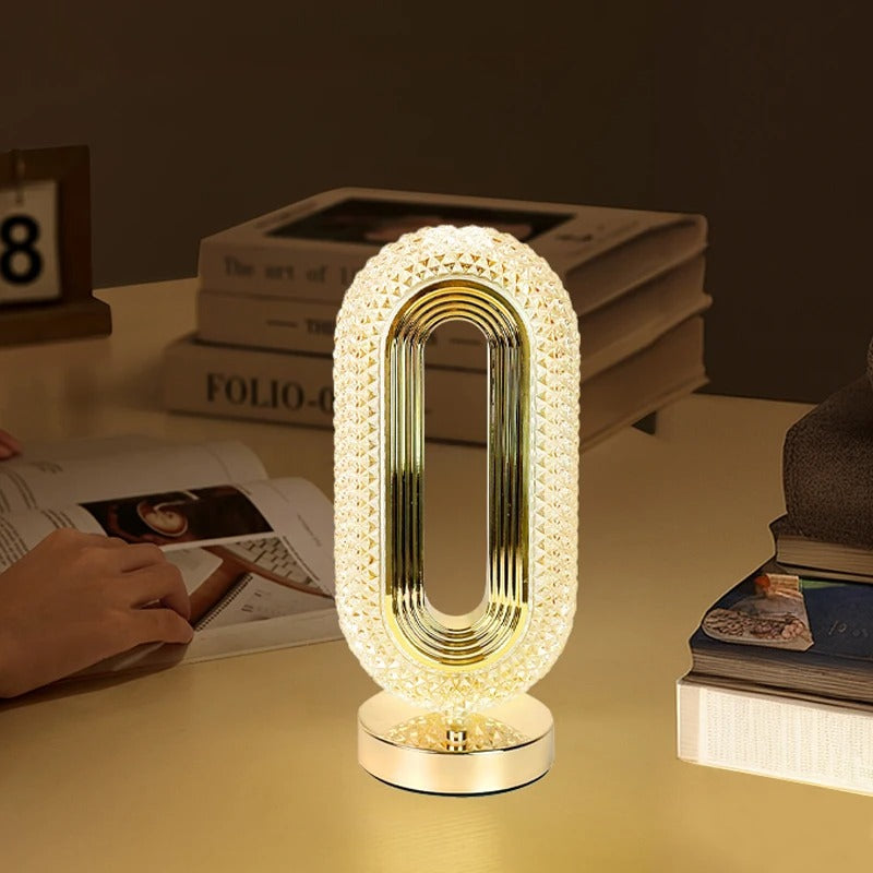 Lustera | Oval Krystallampe LED Bordlampe