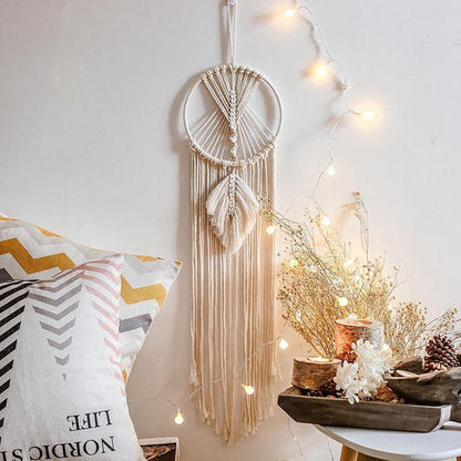 Selunea | Macramé Vægdekoration Måne & Stjerne med LED