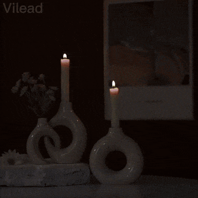 Sorella | Keramisk Lysestage & Vase Sæt